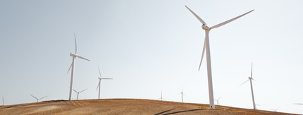 wind turbines on farmland