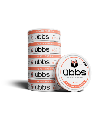 Übbs Peach Passion Nicotine Pouches Roll of 5 cans